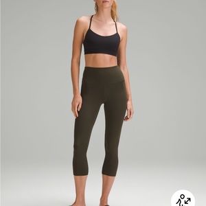 Lululemon yoga align high-rise crop pants 21” olive